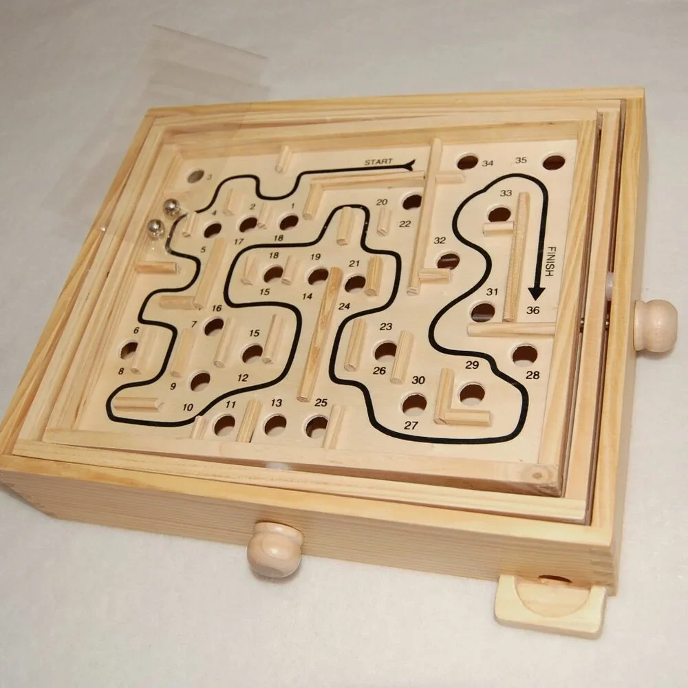 NIB Wooden Labyrinth Game - Picture 3 of 12